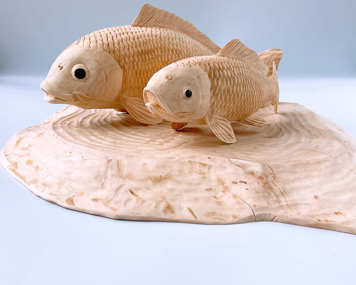 木彫り 魚 鯉 骨董 工芸 置物 彫刻 アート インテリア 95162208367cfb11f3a1adce53f234
