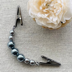 ストールクリップ・カーディガンクリップなどに♥︎パール＊シルバー