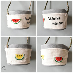 レザー（合成皮革）でシックな刺繍ドリンクホルダー 10枚目の画像