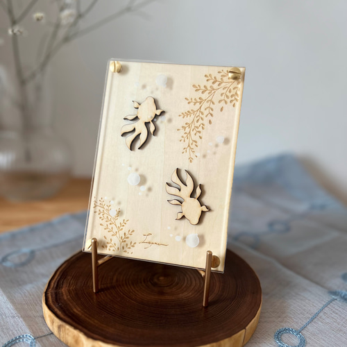 楽天市場】アクリルアート 金魚の通販 金魚デザインの木製 アクリルアート