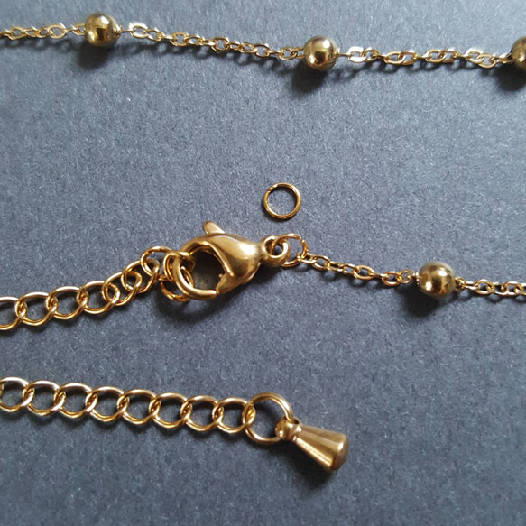 [1m] サージカル ステンレス 約3mm アズキボールチェーン 金属アレルギー対応 9枚目の画像