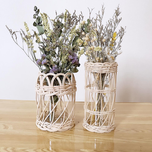 ラタンの花瓶《フラワー》フラワーベース 一輪挿し・花瓶・花器 aya