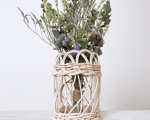 ラタンの花瓶《フラワー》フラワーベース 一輪挿し・花瓶・花器