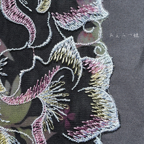 刺繍 でっかく 半衿/花柄 刺繍 でっかく 半衿/花柄