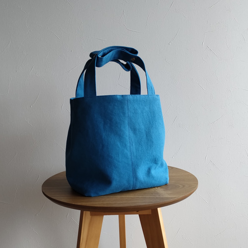 ドット○タックトートバッグ blue② トートバッグ andew 通販