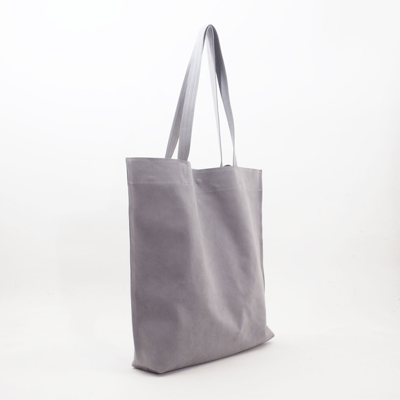 &lt;立即交納&gt;double handle tote(灰色)/人造革/unisex/T074 第4張的照片