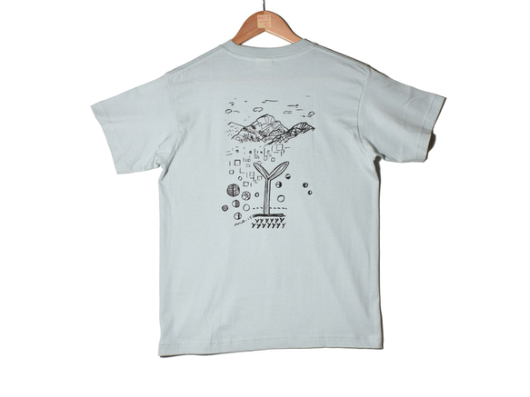 「inochiikiru」オーガニックコットンTシャツ(半袖)ブルー　Sサイズ 4枚目の画像