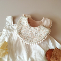 lehtiä Garden bell×oatmeal beige bib スタイ 8枚目の画像