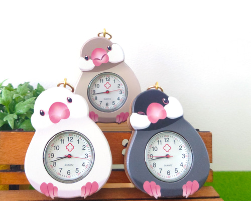 手乗り文鳥のおでかけ時計 掛け時計・置き時計 nine-D 通販 15784425