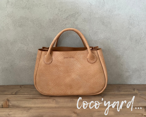 イタリアンレザー バッグ] 本革 ぷっくりトート バッグ[Coco'yard