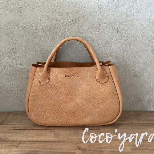 イタリアンレザー バッグ] 本革 ぷっくりトート バッグ[Coco'yard