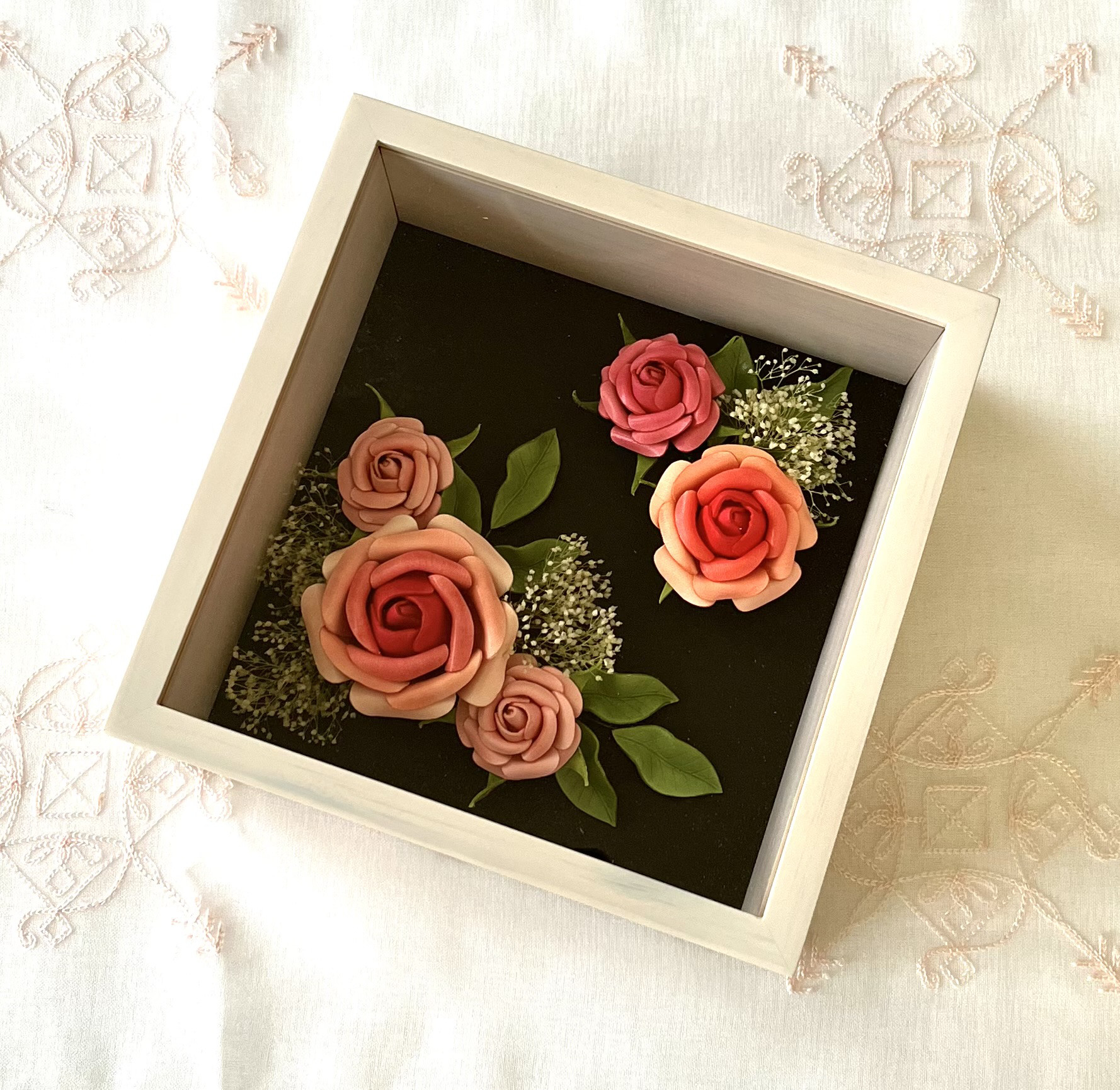 レザーで作った”薔薇のフラワーボックス”BL-002
