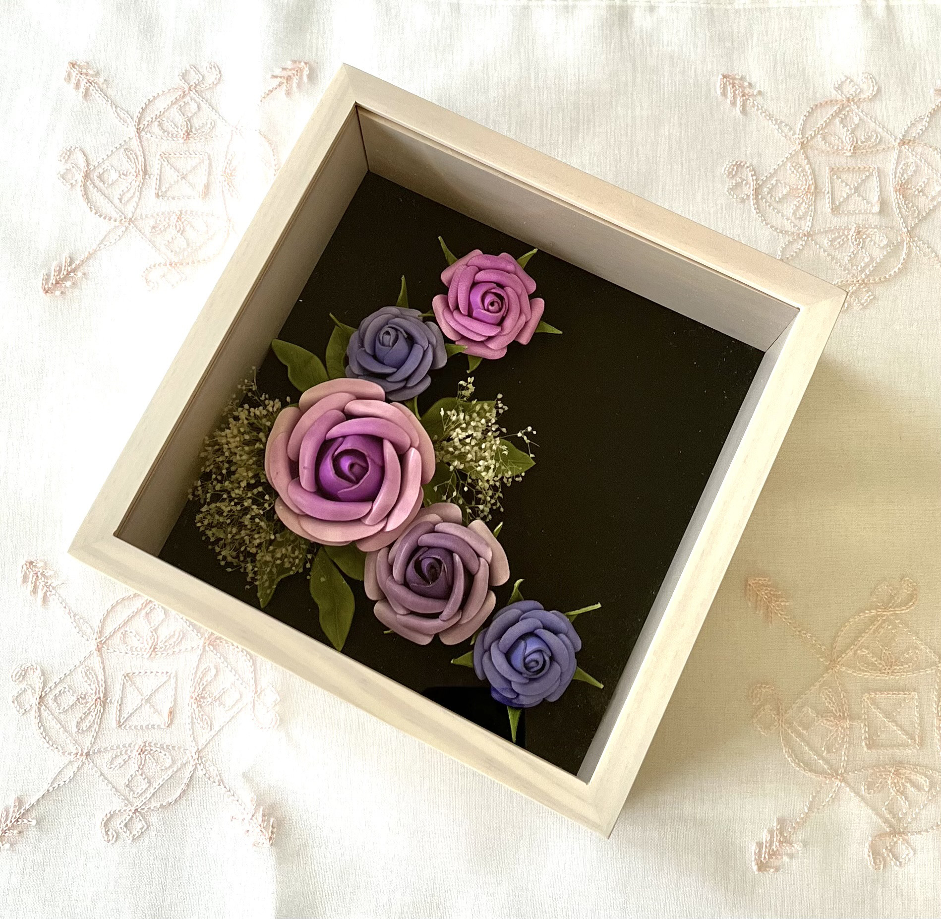 レザーで作った”薔薇のフラワーボックス”BL-003