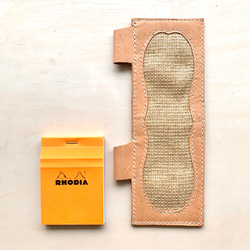 コーヒー豆の麻袋で作ったメモパッドケース BLOC RHODIA No.11用 8枚目の画像