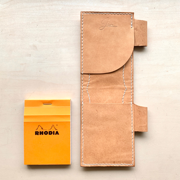 コーヒー豆の麻袋で作ったメモパッドケース BLOC RHODIA No.11用 9枚目の画像