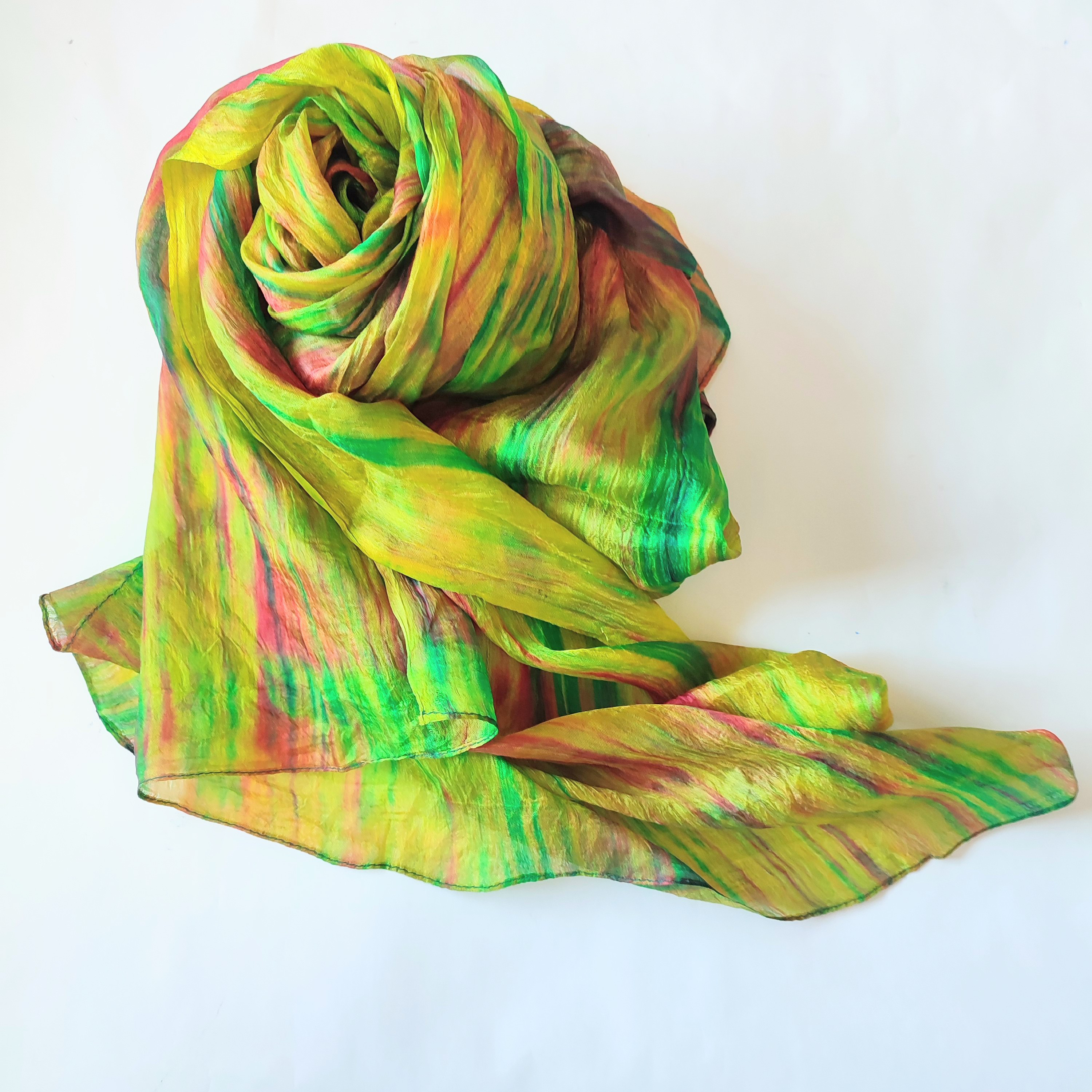 手染め　シルク　ストール　大判