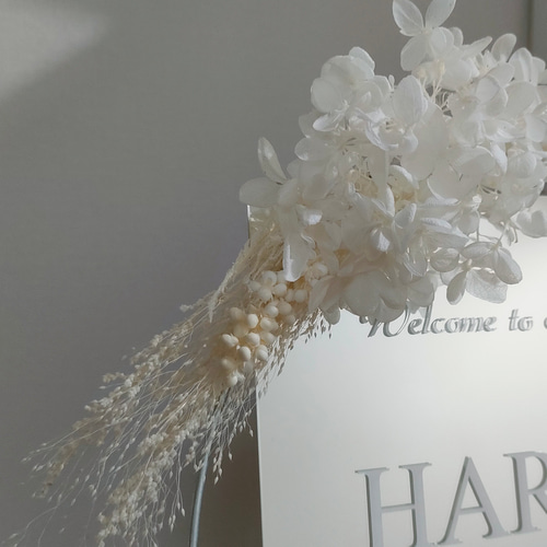 ドライフラワーアレンジメント・ウェルカムボード製作します