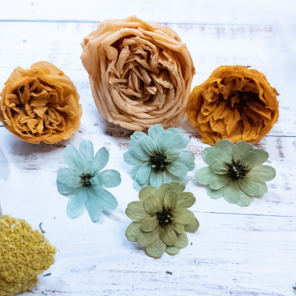 [送料無料]プリザの花箱✿Cream Citrus 花材セット 詰め合わせ プリザーブドフラワー ドライフラワー 4枚目の画像