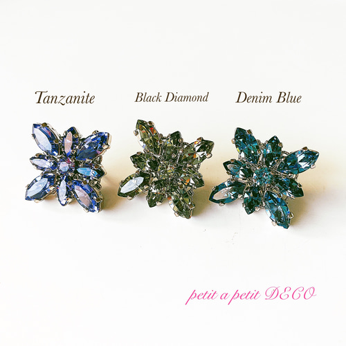 スワロフスキー®ブローチ clématite (L) Indigo ギフトボックス