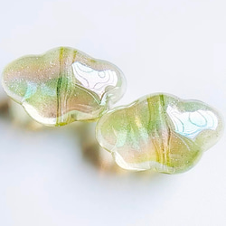 【4個】縦穴 凸凹　ラメ入り　クリア　水晶　パーツ　ハンドメイド　ビーズ　材料　DIY 6枚目の画像