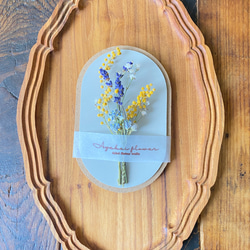 季節のお花のドライフラワー　ミニスワッグ　木製プレート　フラワープレート　インテリア　 4枚目の画像