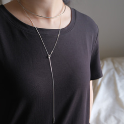 organic circle long necklace　silver925 ロングY字ネックレス　ラリエット 14枚目の画像