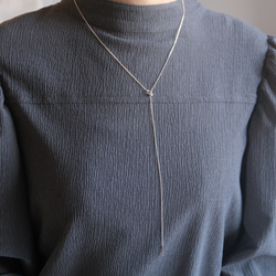 organic circle long necklace　silver925 ロングY字ネックレス　ラリエット 10枚目の画像