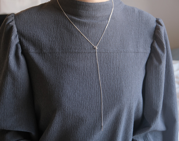 organic circle long necklace　silver925 ロングY字ネックレス　ラリエット 10枚目の画像