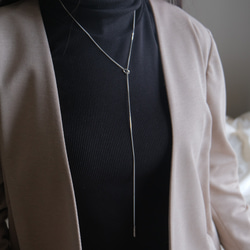 organic circle long necklace　silver925 ロングY字ネックレス　ラリエット 11枚目の画像