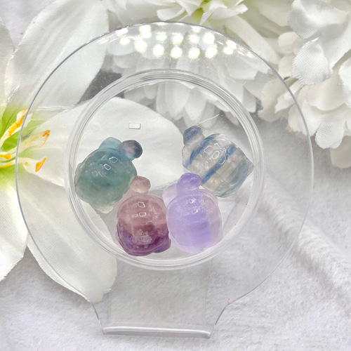 ★AAA級★天然フローライト(蛍石)龍亀置物YTB85F8/260F23D フローライト 蛍石 龍亀(ロングイ)置物 | Kaeru-Oneness