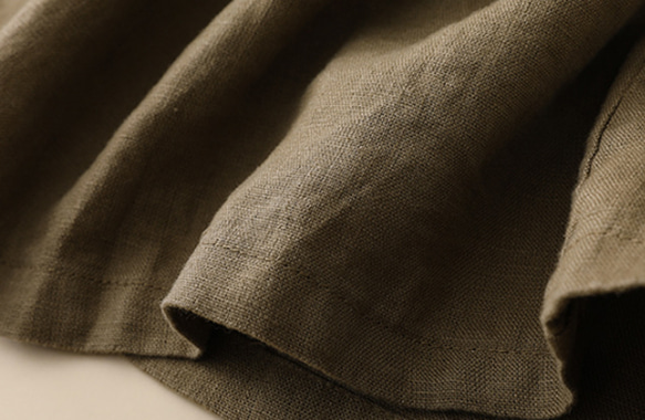 リネンのハーフスカート薄手のコーディネートはハイウエスト  23074 7枚目の画像