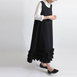 ラスト４　初夏ＳＡＬＥ　１１７ｃｍ　コットン チノ生地　フリル裾　ジャンパースカート　ワンピース　ゆったりA36 11枚目の画像