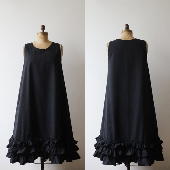 ラスト４　初夏ＳＡＬＥ　１１７ｃｍ　コットン チノ生地　フリル裾　ジャンパースカート　ワンピース　ゆったりA36 14枚目の画像