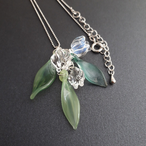 光の小花 月光 すずらん (小) ロングネックレス ガラス お箱入り