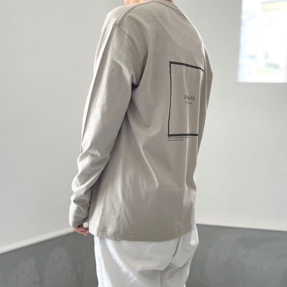 《2023新品》有機棉長袖T卹男女通用4色【米白色】 第14張的照片