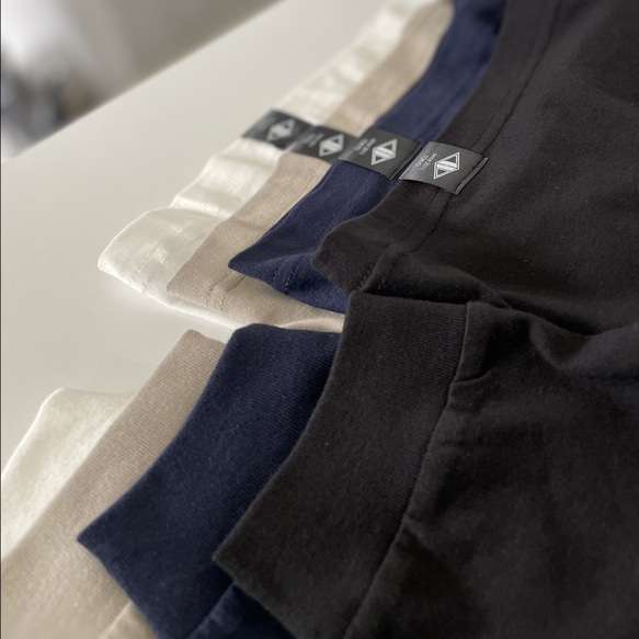 《2023新品》有機棉長袖T卹男女通用4色【米白色】 第8張的照片