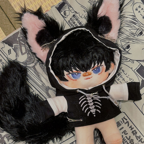 20cmぬいぐるみ ぬいちゃん 狼少年 耳つき 土方 着せ替え人形
