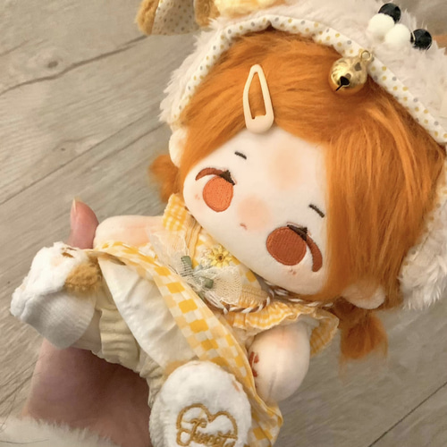 ぬいぐるみ スーツ オレンジ髪 約20cm 20cmぬいぐるみ コットンドール オレンジ色髪少女 天使の悪魔