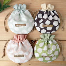 まんまる巾着ポーチ S /しらたま＊和スイーツ/さくら みぞれ 抹茶