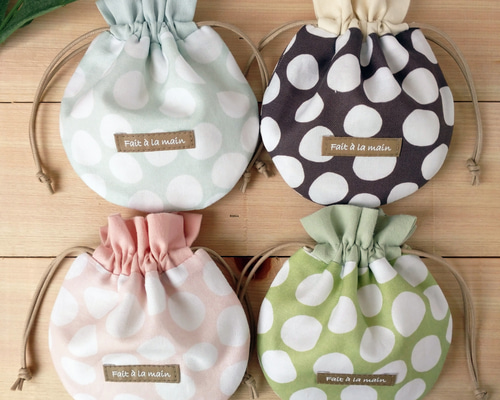 まんまる巾着ポーチ S /しらたま＊和スイーツ/さくら みぞれ 抹茶