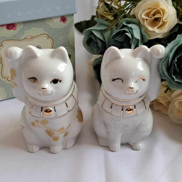 招き猫　縁起物　ペア　結婚祝い　新築祝い　開業祝い　インテリアポーセラーツ 割引家具・インテリア - 招き猫 ペア 縁起物 結婚祝い 開店祝い