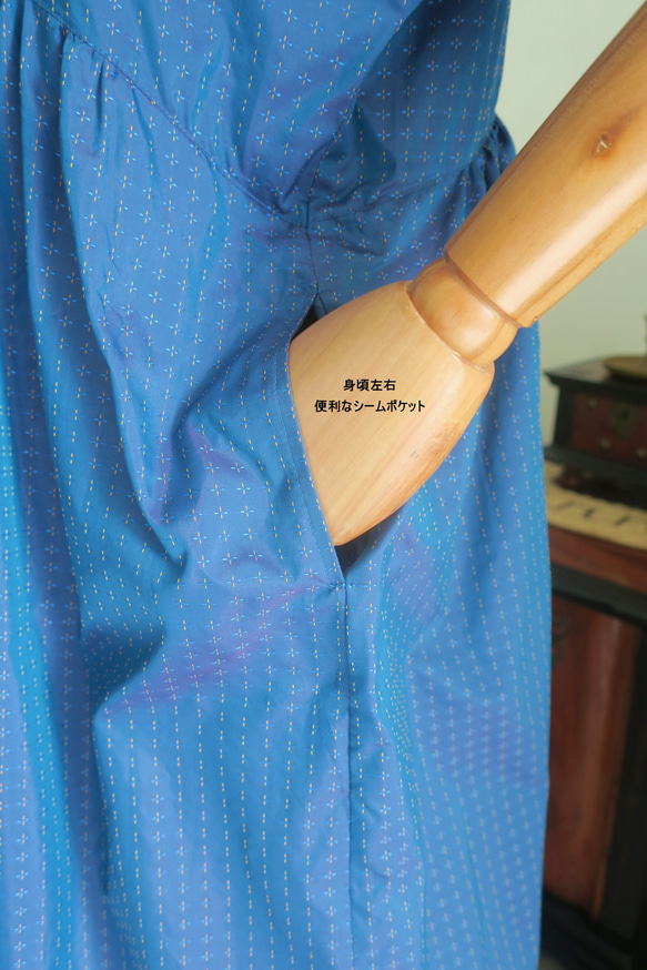 サリー布のワンピース・インド布・シンガポールから送料無料 11枚目の画像