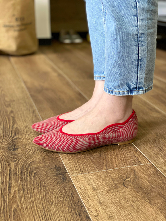 リサイクルペットボトルから生まれたニットパンプス　21.5cm〜25cm 2枚目の画像