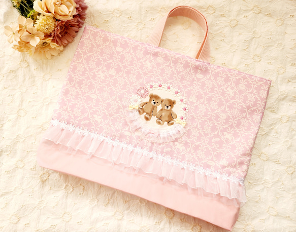 ハンドメイド 入園入学オーダー レッスンバック 女の子 手提げ