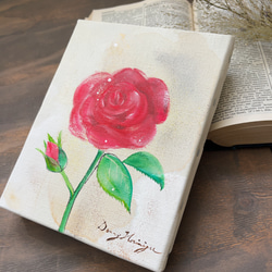 バラの花　【原画/F0キャンバス/アクリル画】　絵画　インテリアアート　母の日 5枚目の画像