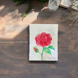 バラの花　【原画/F0キャンバス/アクリル画】　絵画　インテリアアート　母の日 3枚目の画像