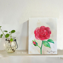 バラの花　【原画/F0キャンバス/アクリル画】　絵画　インテリアアート　母の日 6枚目の画像