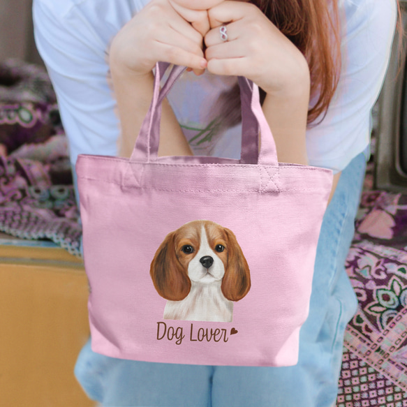 【 ビーグル 水彩画風 毛色1色 】 ミニキャンバス トートバッグ　犬　ペット　うちの子　プレゼント　母の日 3枚目の画像