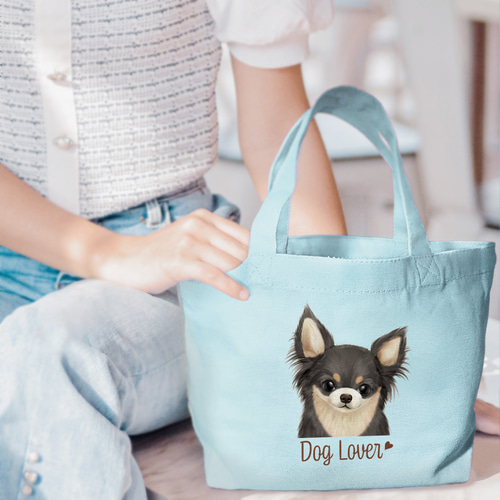 チワワ 水彩画風 毛色6色 】 ミニキャンバス トートバッグ 犬