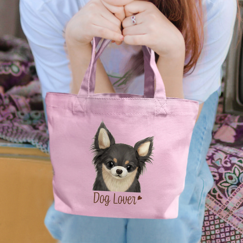 チワワ 水彩画風 毛色6色 】 ミニキャンバス トートバッグ 犬
